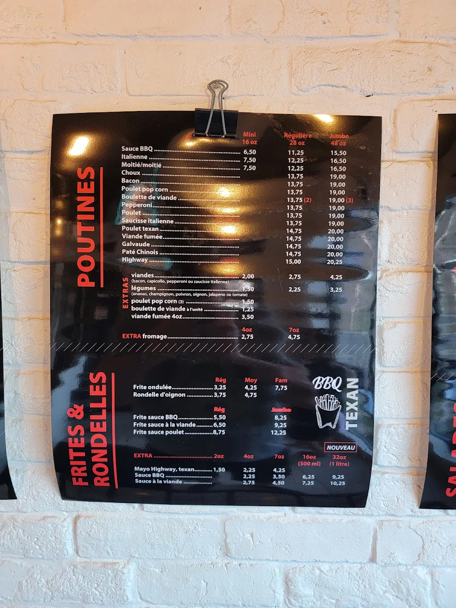 Menu, Rotisseries Highway Pizza