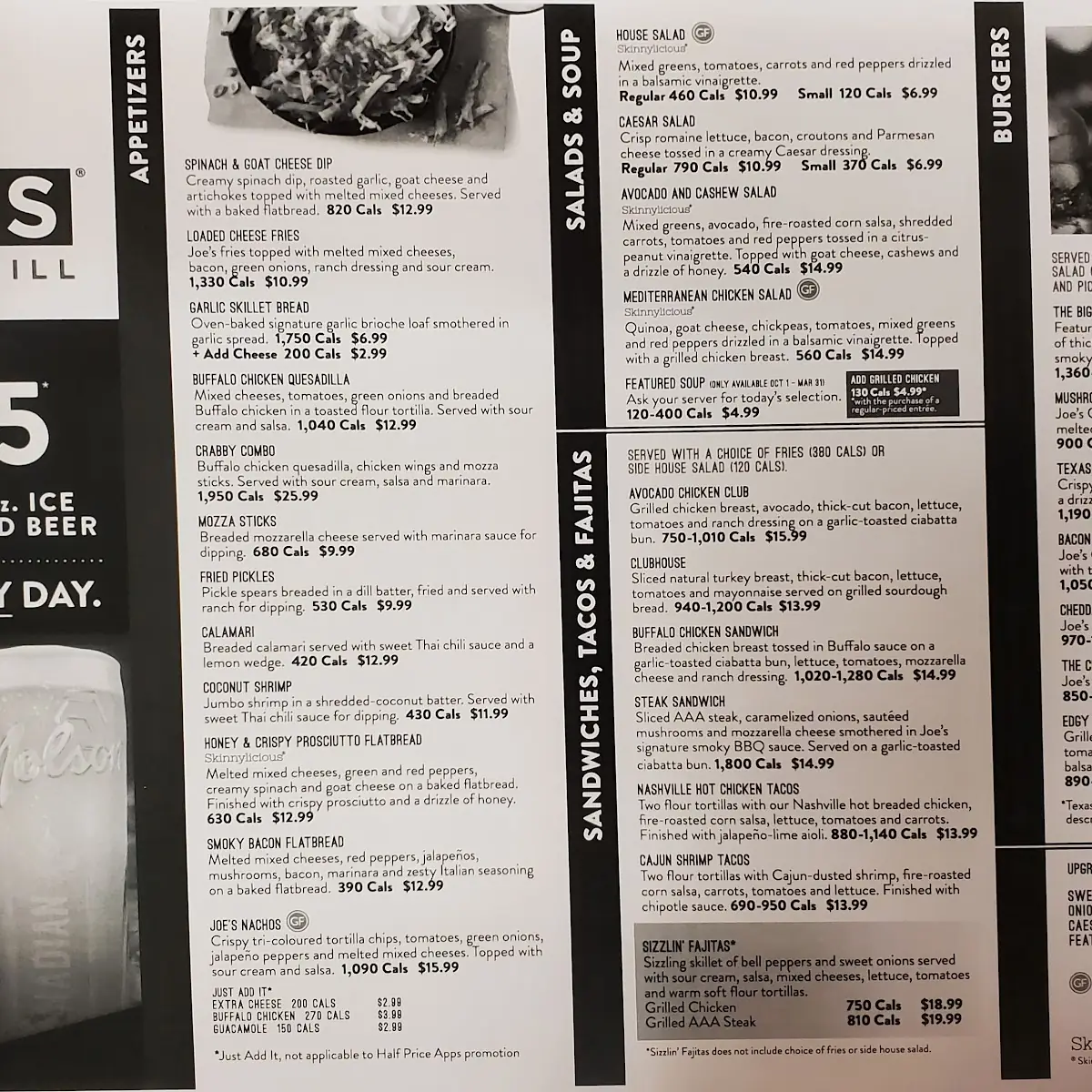 Menu, Crabby Joe's Bar • Grill