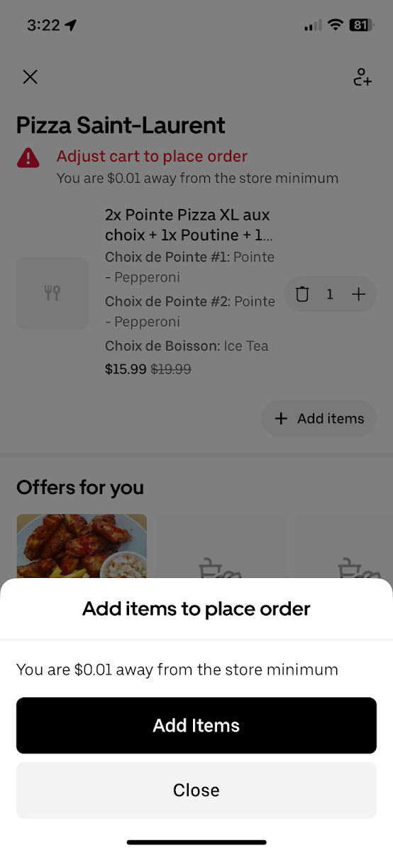 Menu, Pizza Saint Laurent (Halal)