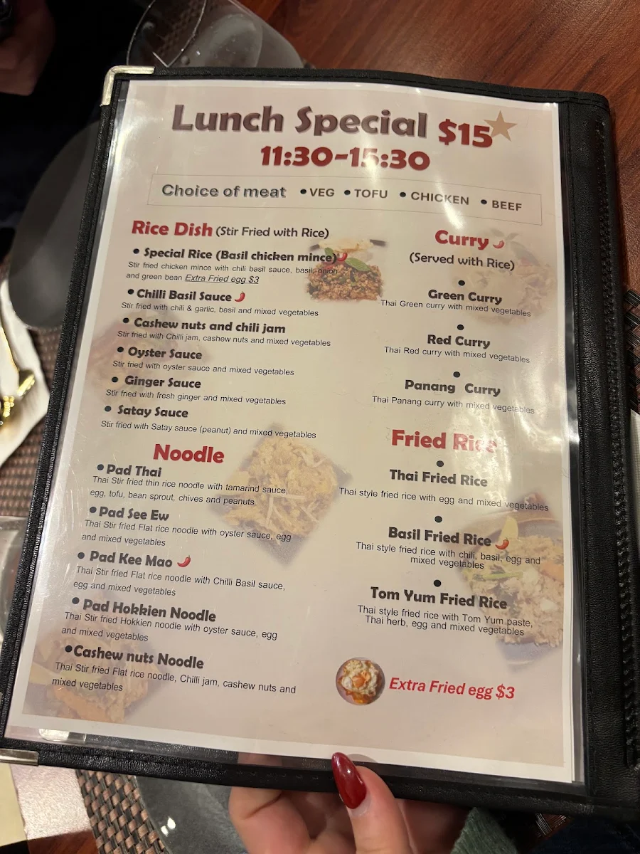 Menu, Aura Thai Restaurant (Narrabeen)