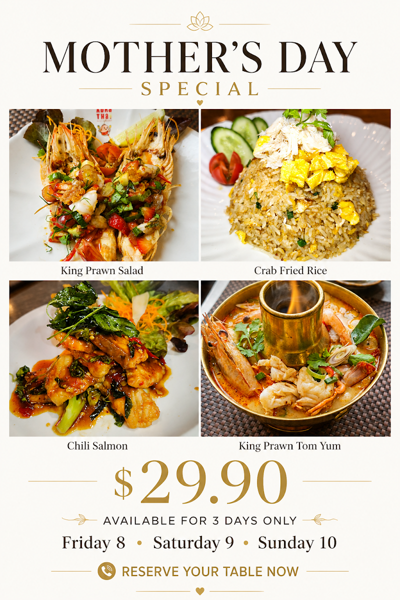 Menu, Aura Thai Restaurant (Narrabeen)