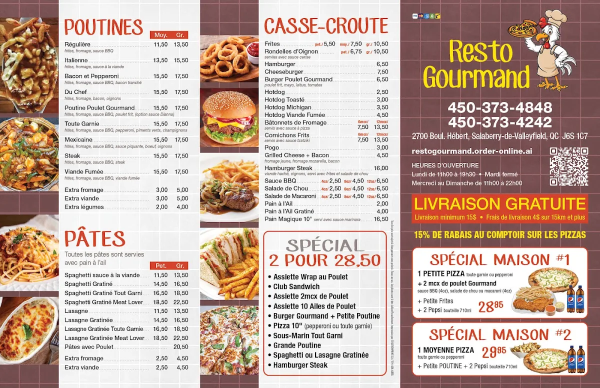 Menu, Resto Gourmand