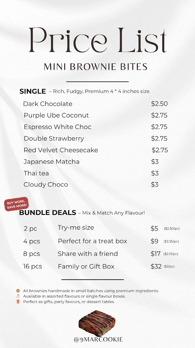 Menu, 9 Mar Sweet Lab