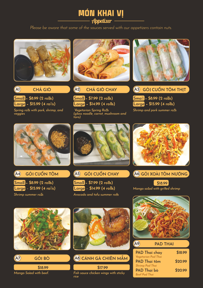 Menu, Pho Huong