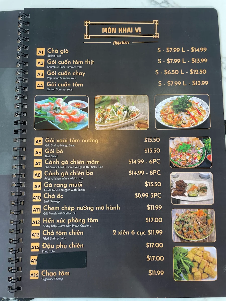 Menu, Pho Huong