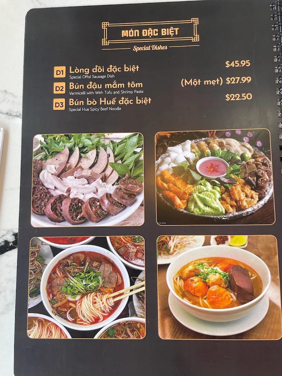 Menu, Pho Huong