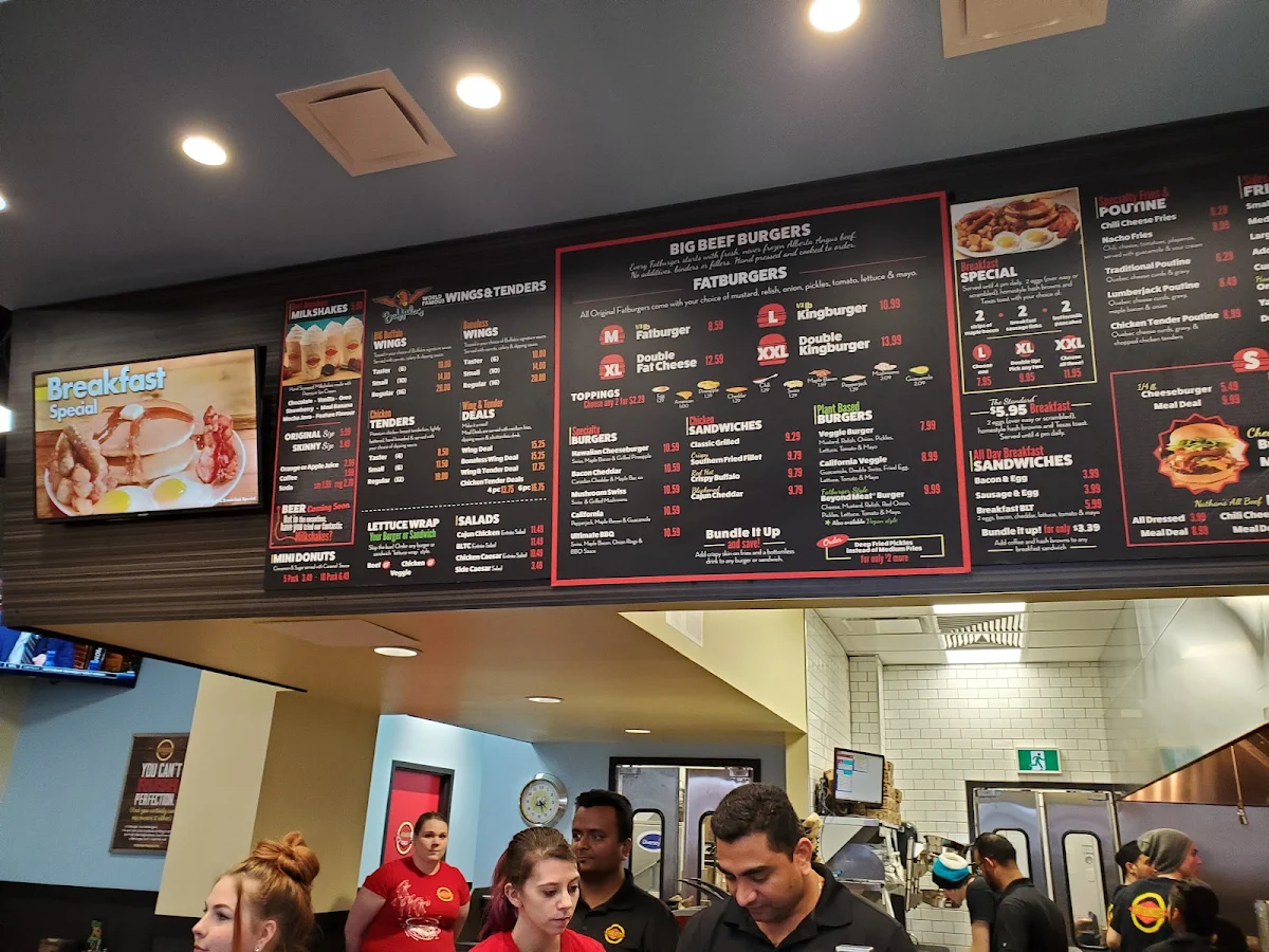Menu, Fatburger Medicine Hat