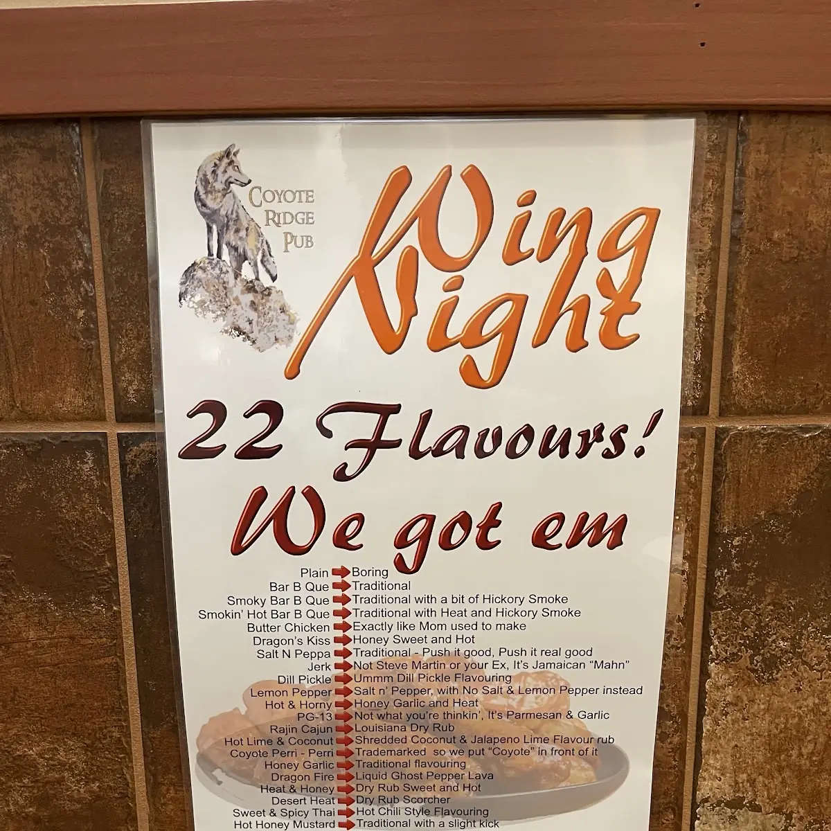 Menu, Sunridge Restaurant