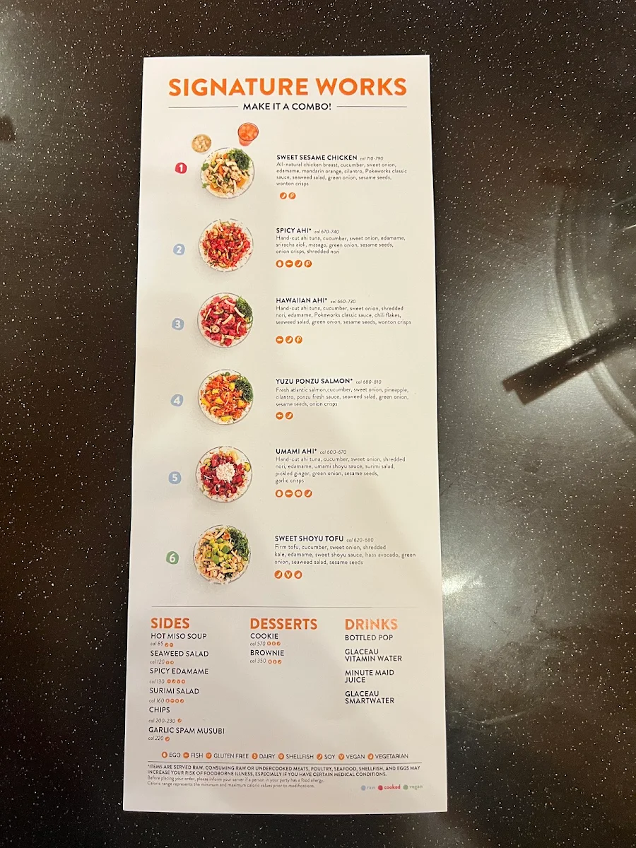 Menu, Pokeworks TheWell