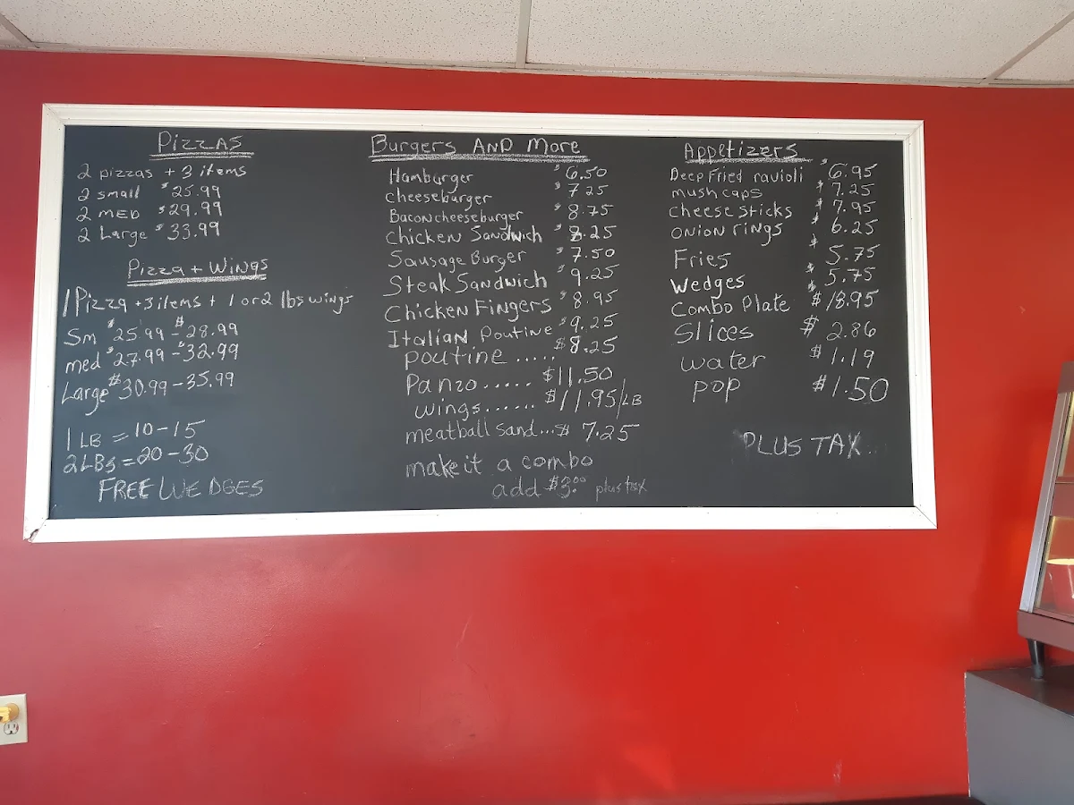 Menu, Gus's Pizza