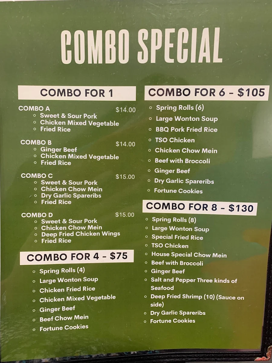Menu, Mai Noodle House