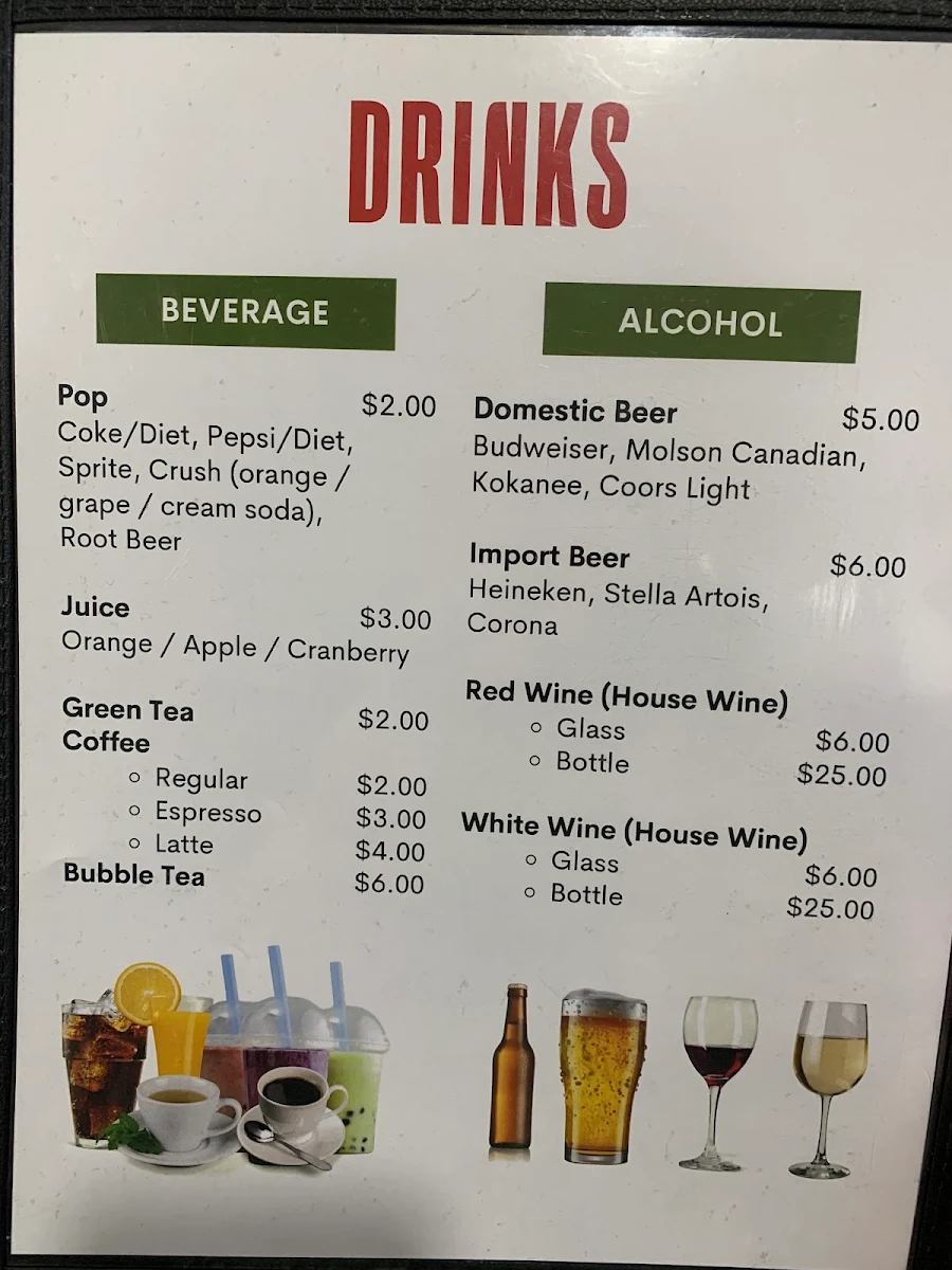 Menu, Mai Noodle House