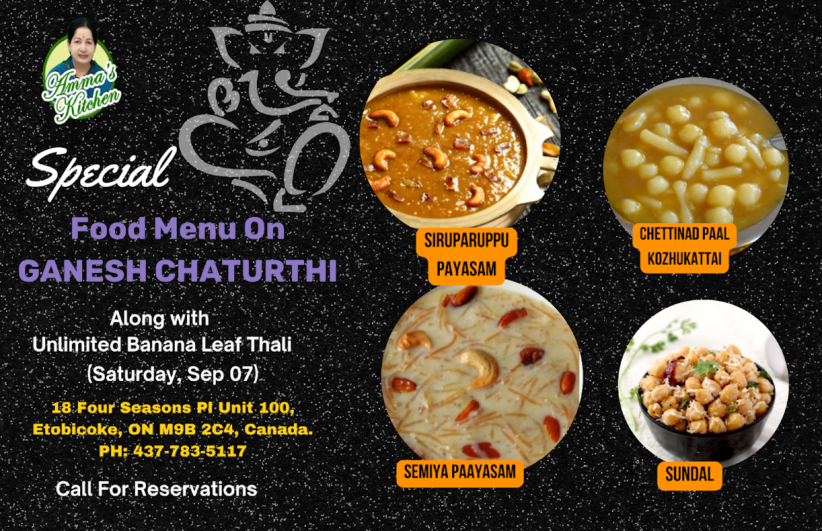 Menu, Amma's Kitchen