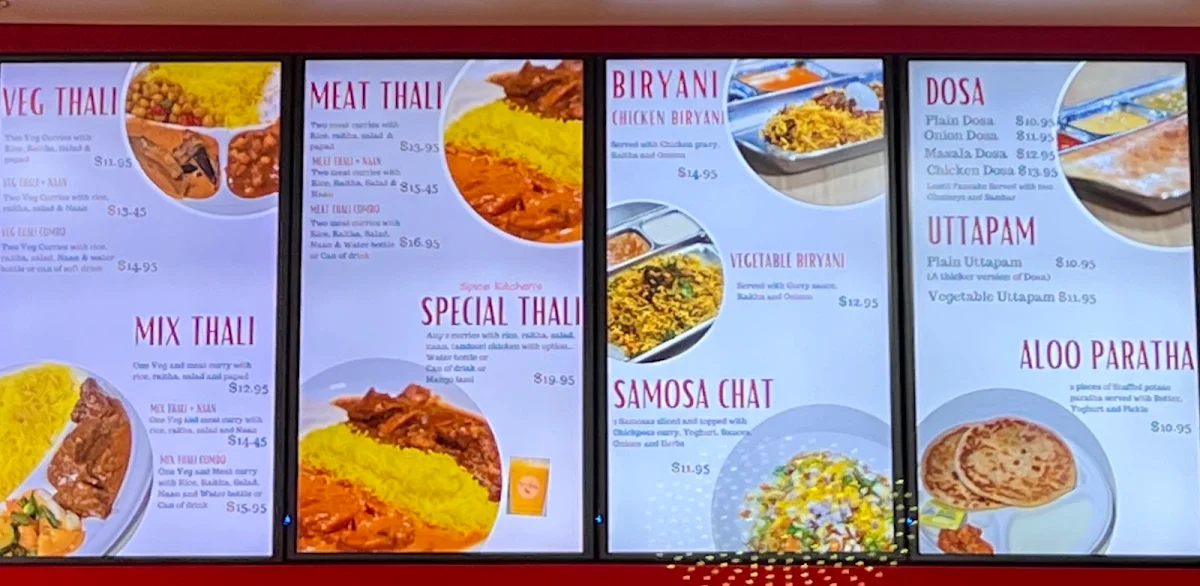 Menu, Spice Kitchen QV