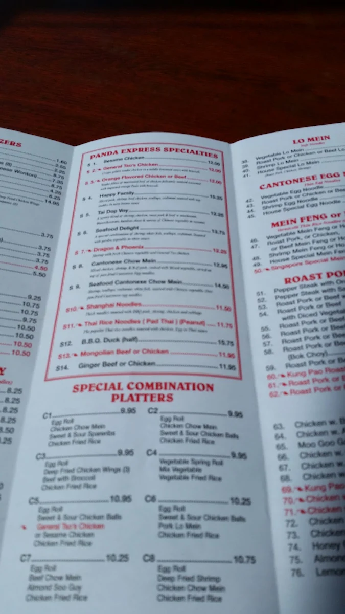 Menu, Chinese Express Angus