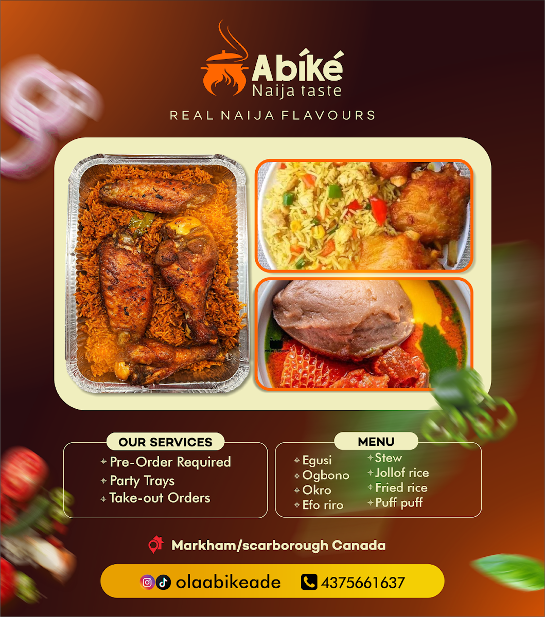 Menu, ABIKE NAIJA TASTE
