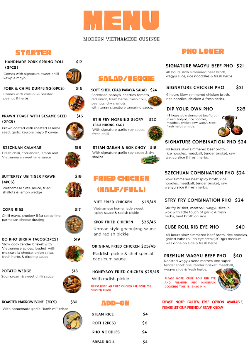 Menu, Savoury Dining & Bar North Strathfield
