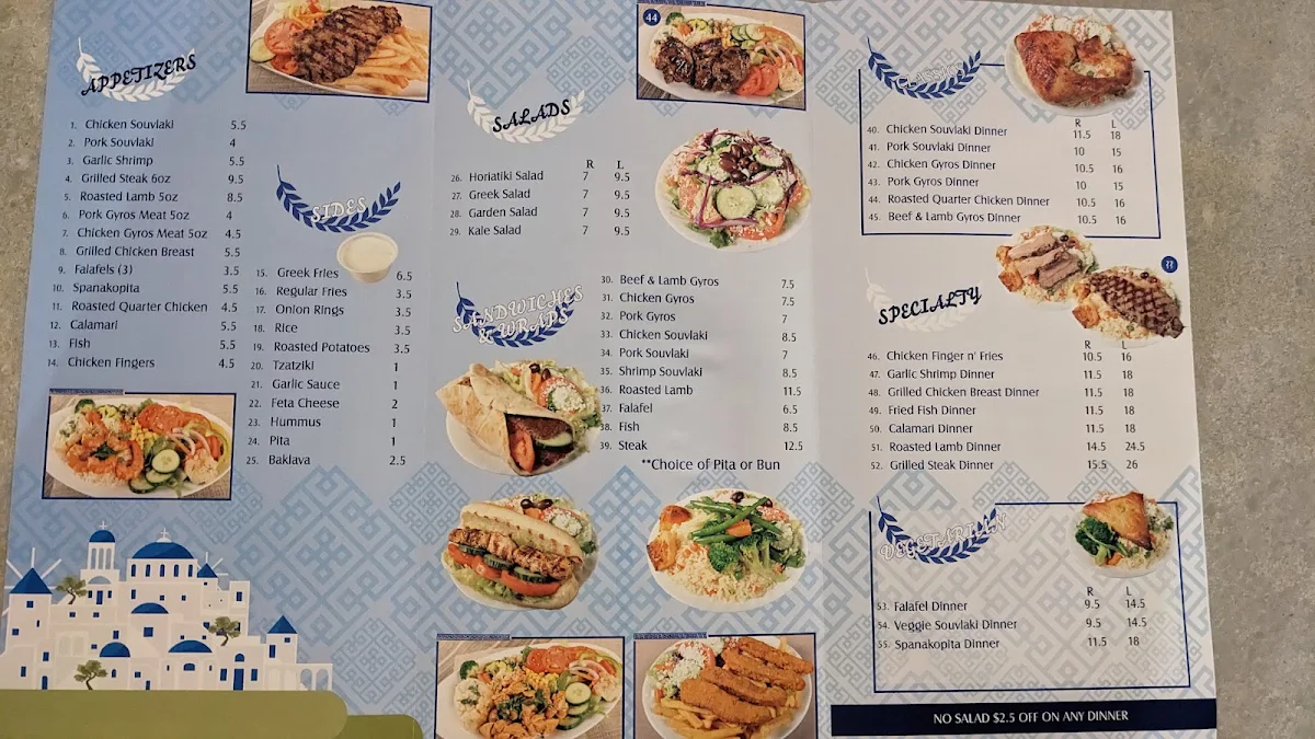 Menu, Aristos Souvlaki & Gyros