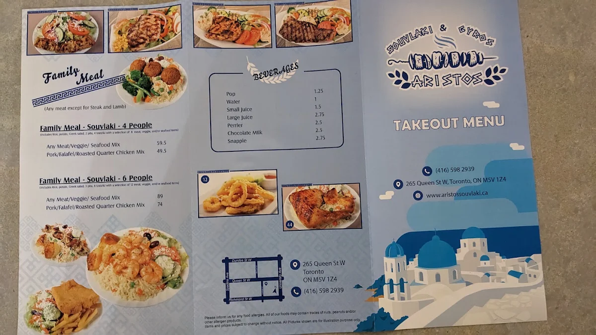 Menu, Aristos Souvlaki & Gyros