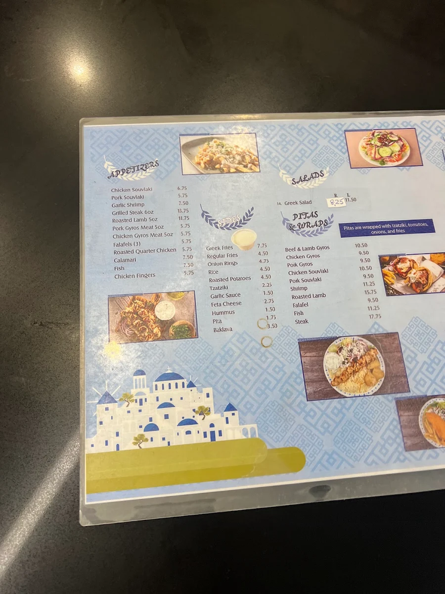 Menu, Aristos Souvlaki & Gyros
