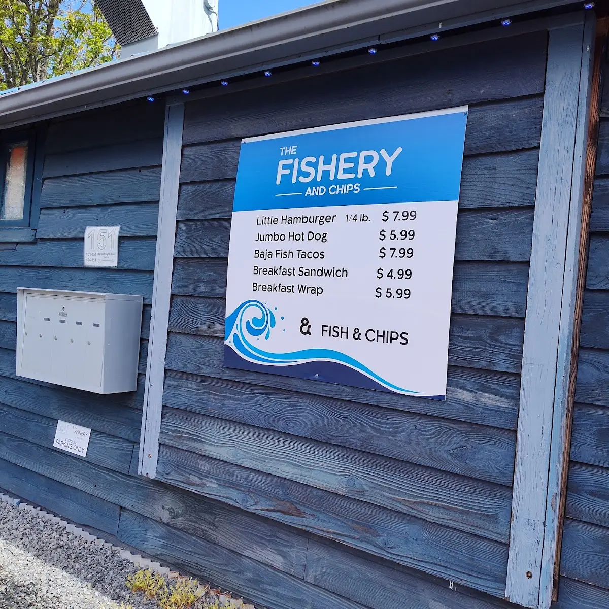 Menu, Fishery & Chips