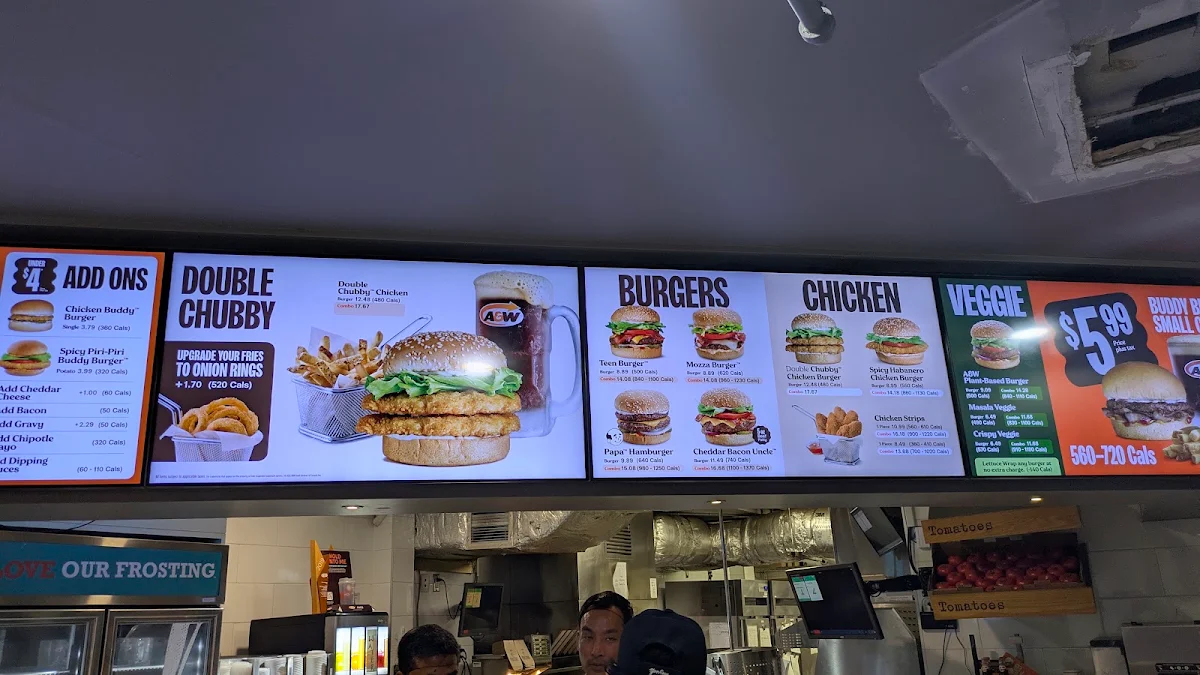 Menu, A&W Canada