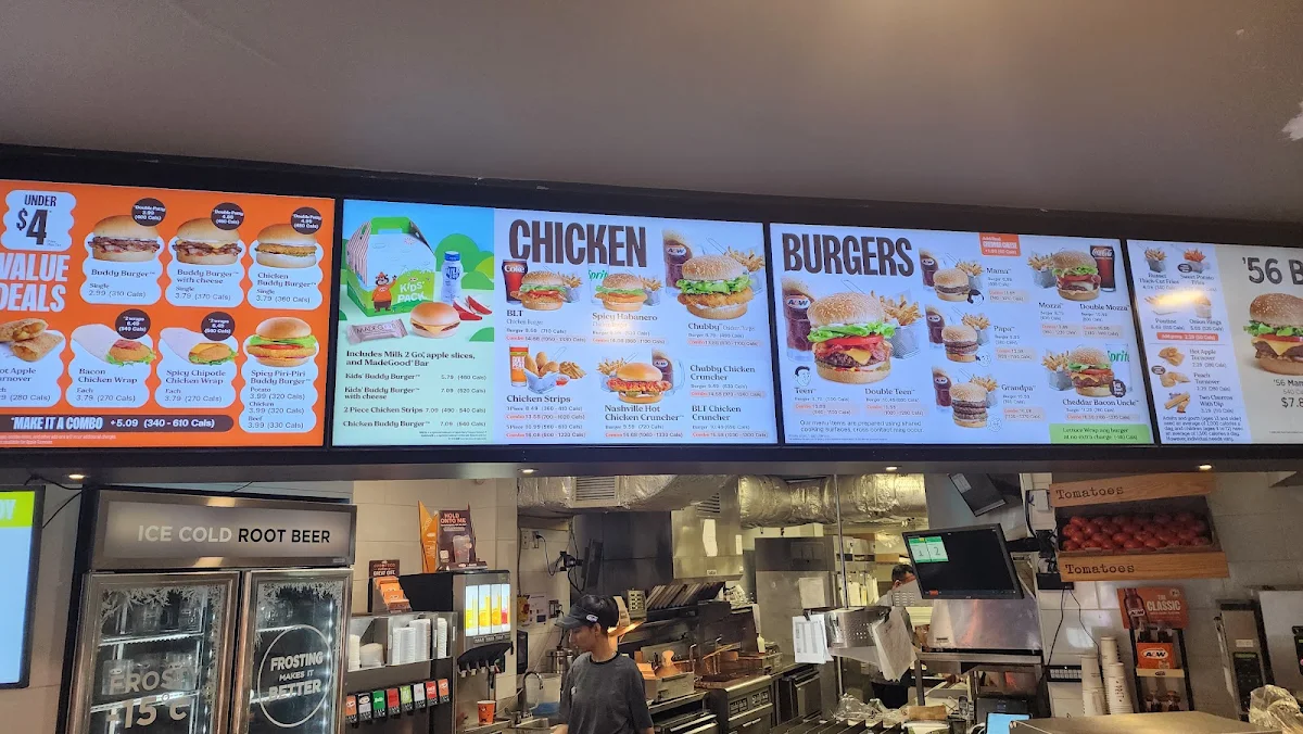 Menu, A&W Canada