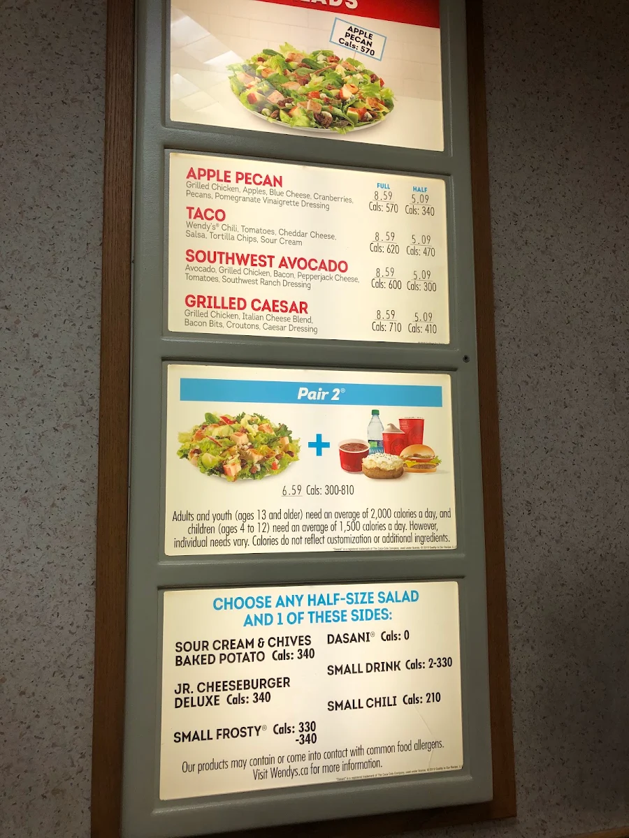 Menu, Wendy's