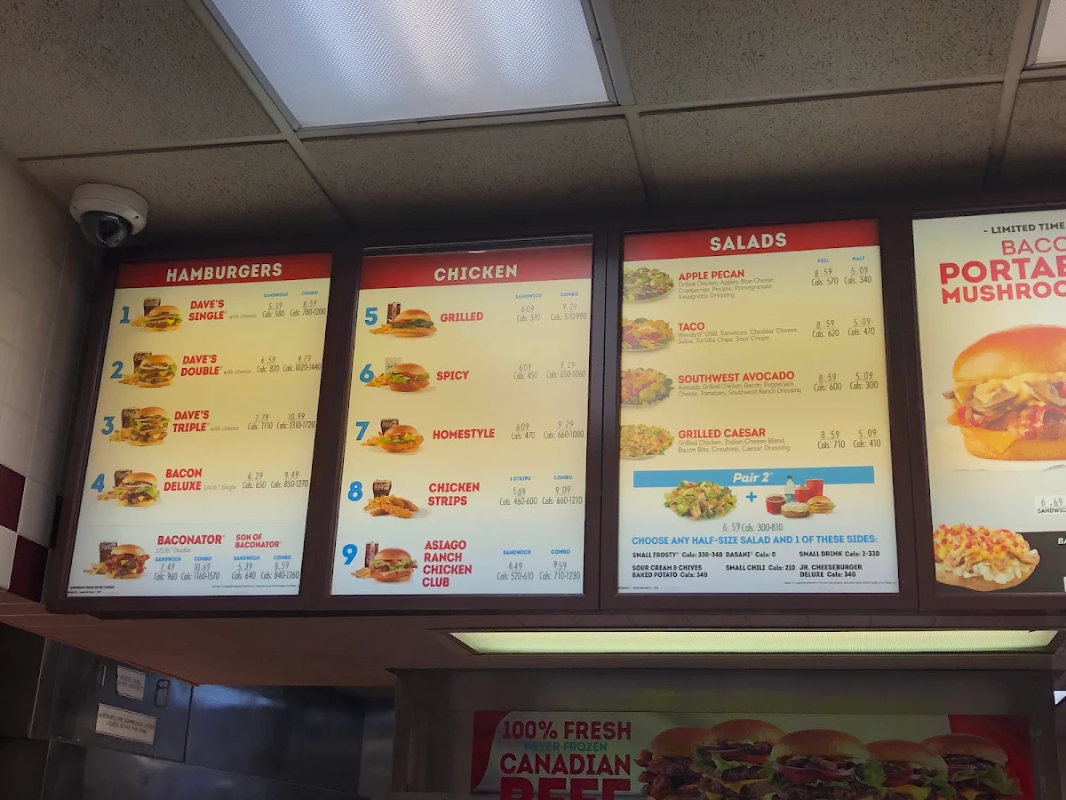 Menu, Wendy's