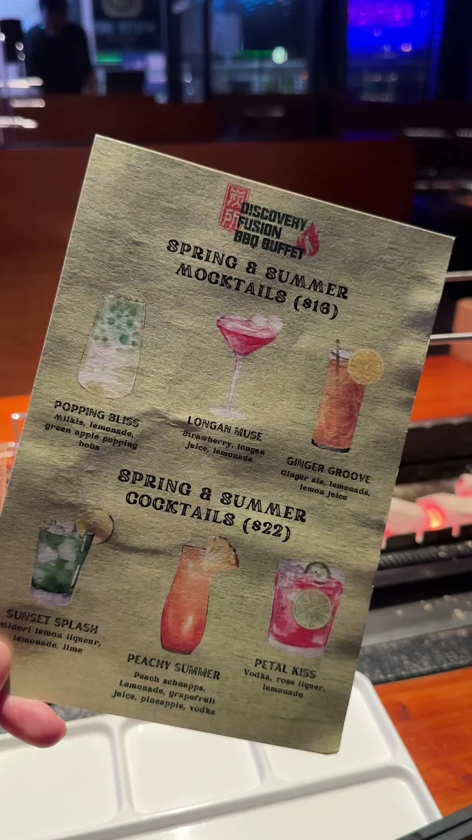 Menu, Discovery Fusion BBQ Buffet 炭所