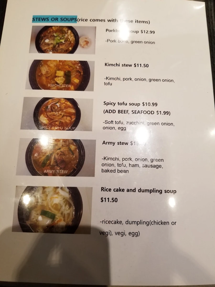 Menu, Sushi & Bbbop