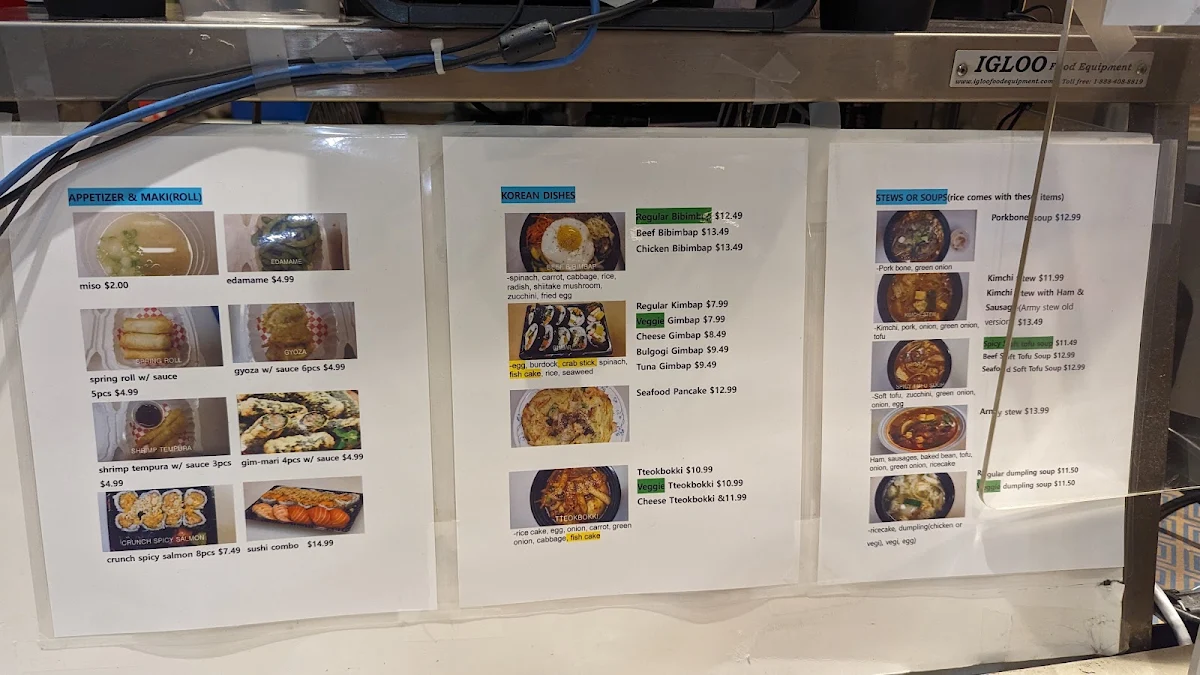 Menu, Sushi & Bbbop