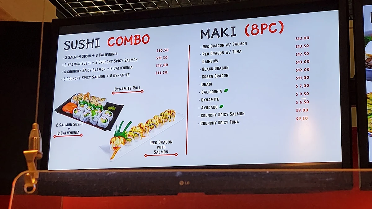 Menu, Sushi & Bbbop