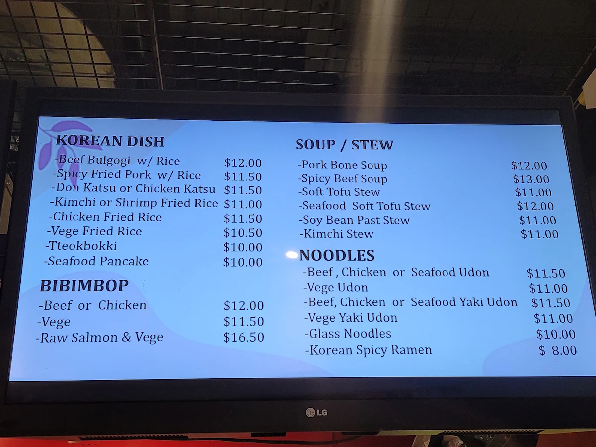 Menu, Sushi & Bbbop