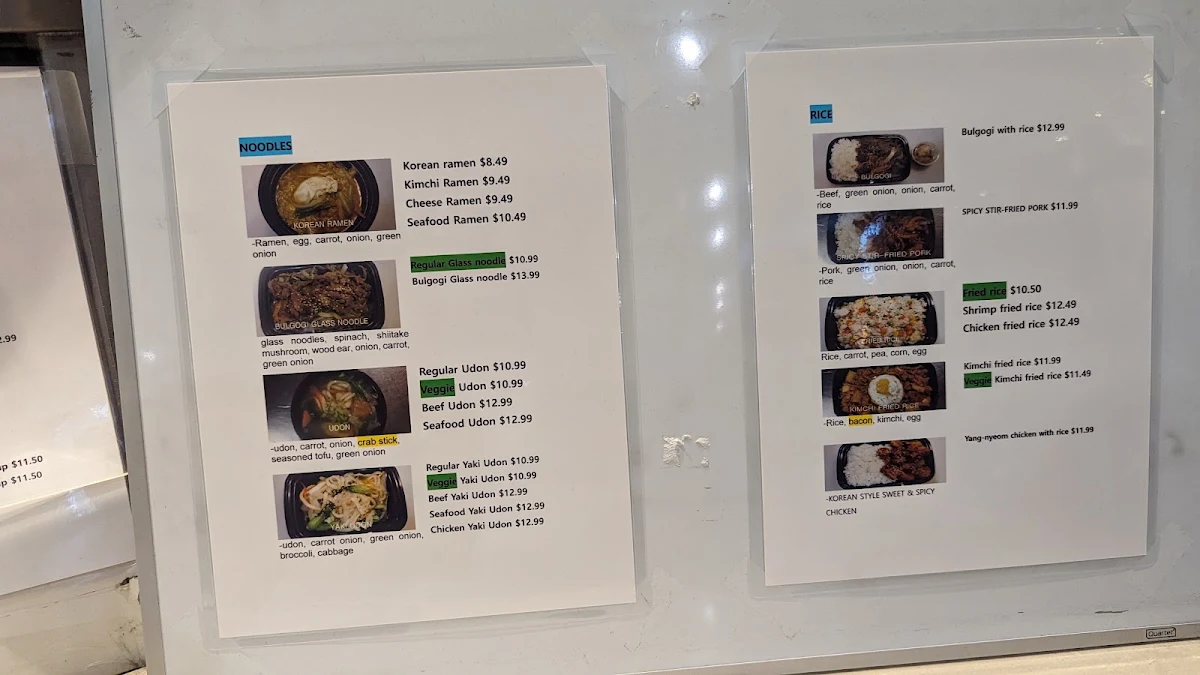 Menu, Sushi & Bbbop