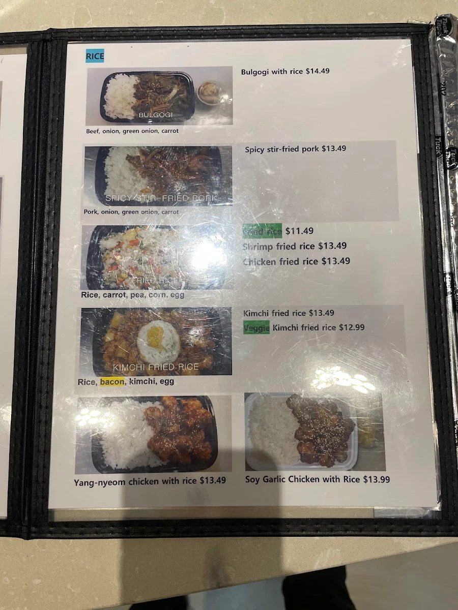 Menu, Sushi & Bbbop