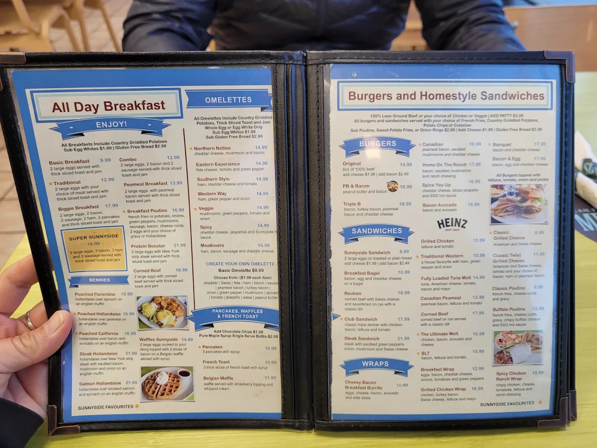 Menu, Sunnyside Grill