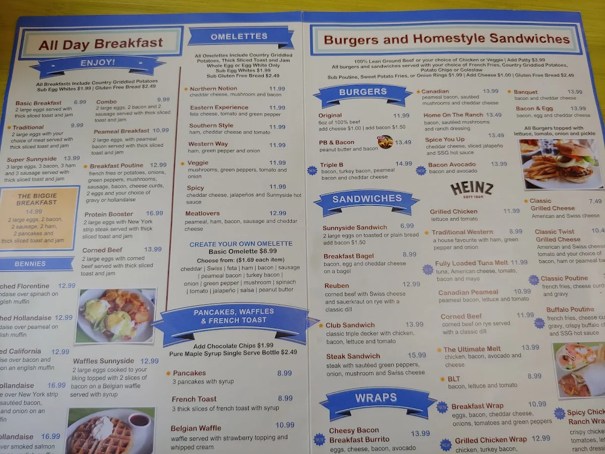 Menu, Sunnyside Grill