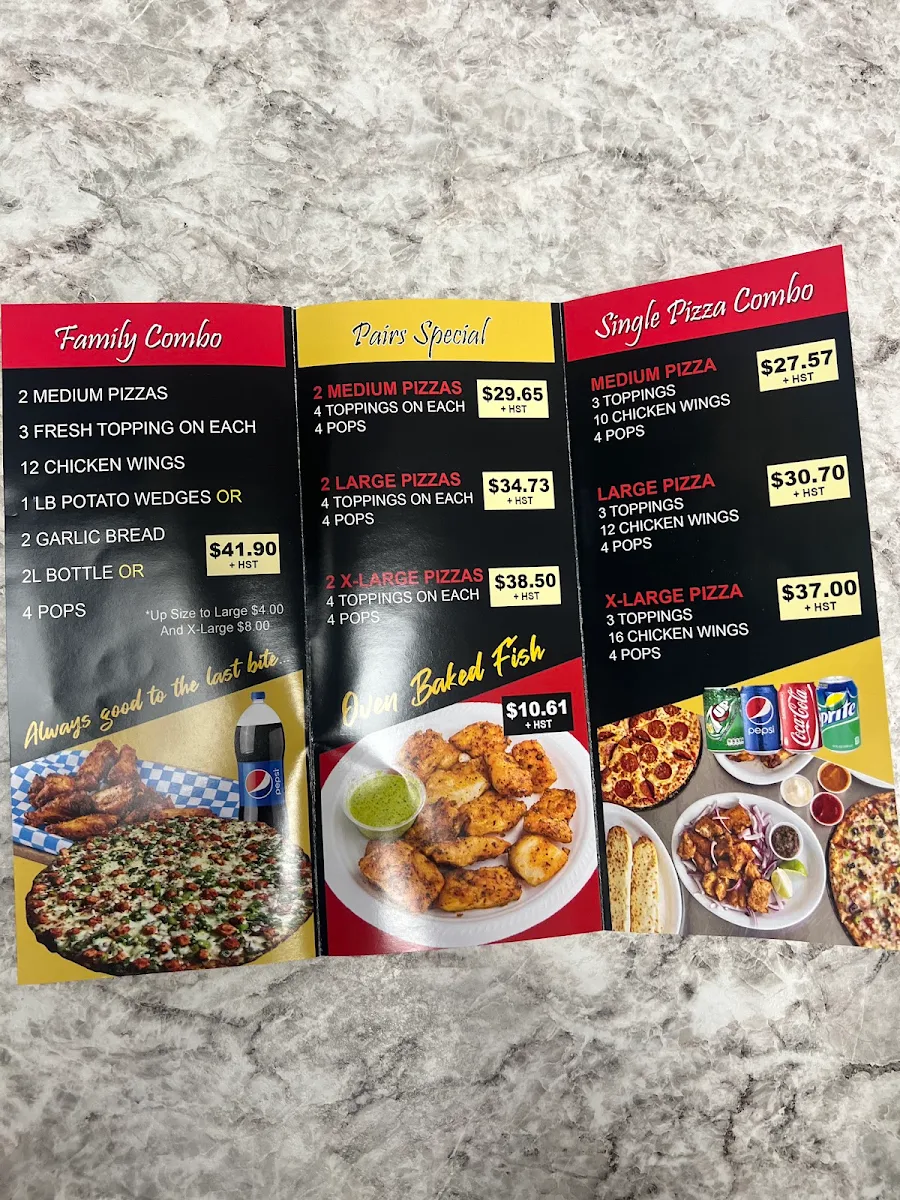 Menu, City South Pizza