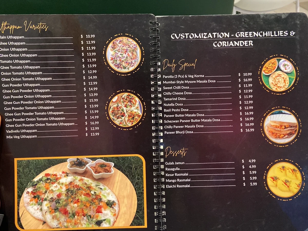Menu, Dosa Kitchen | South Indian Dosa Restaurant | Scarborough