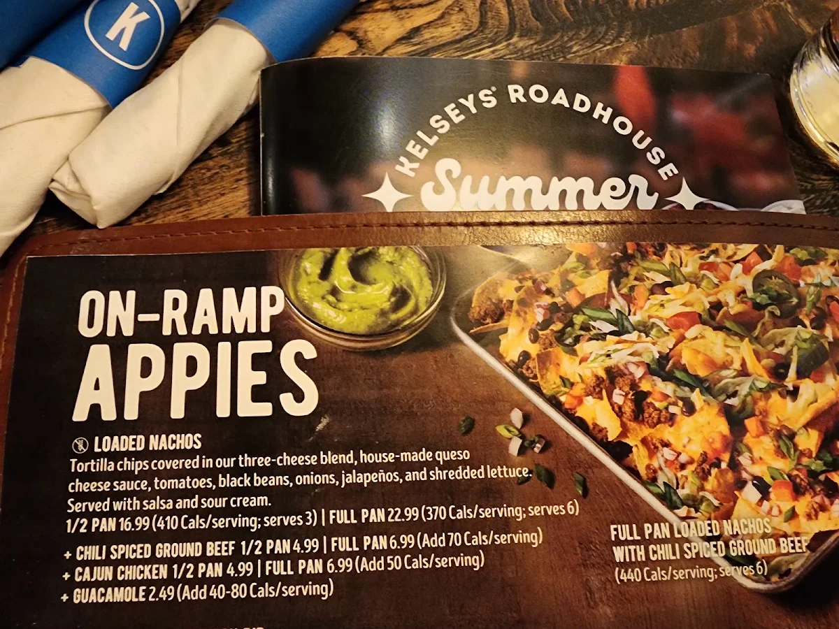 Menu, Kelseys Original Roadhouse
