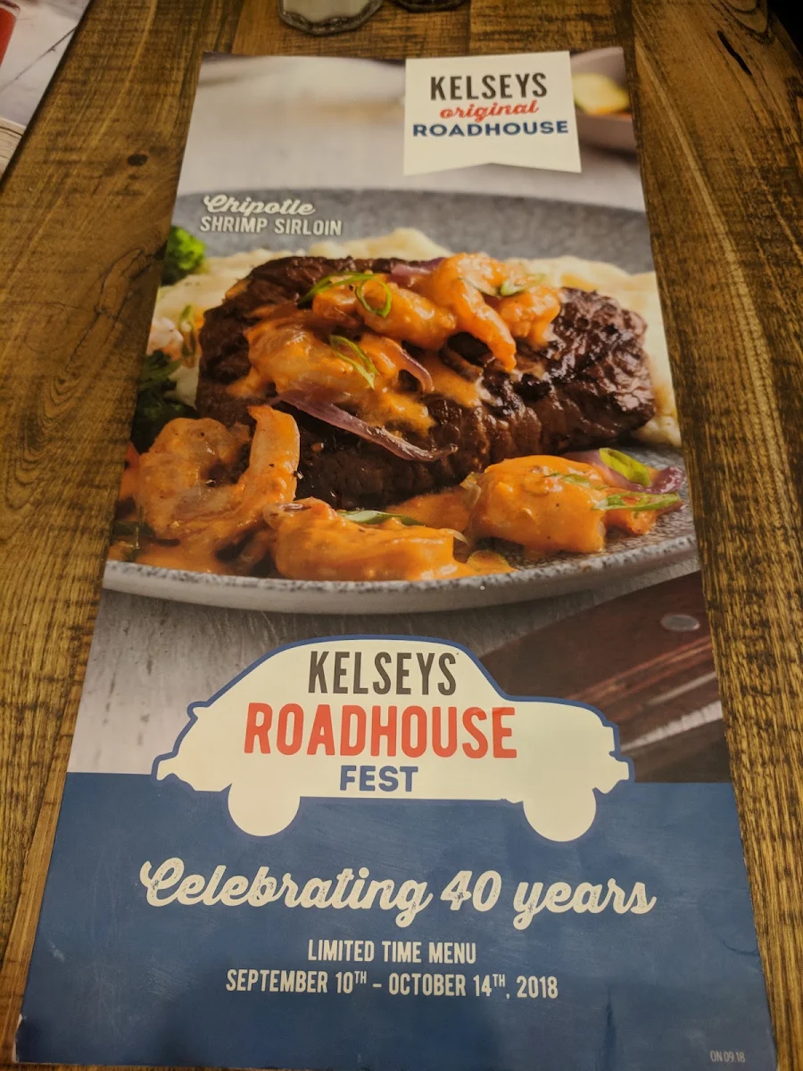 Menu, Kelseys Original Roadhouse