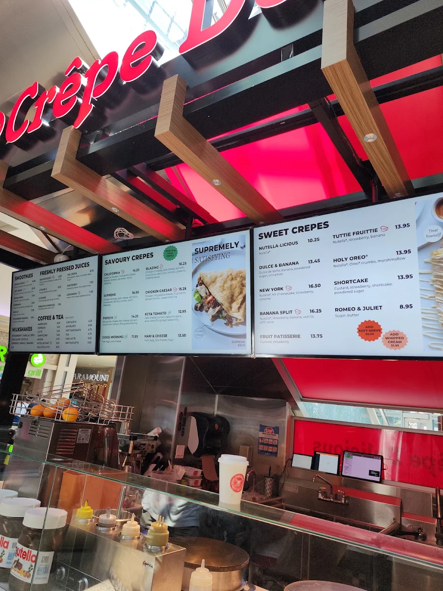 Menu, Crepe Delicious Niagara Falls