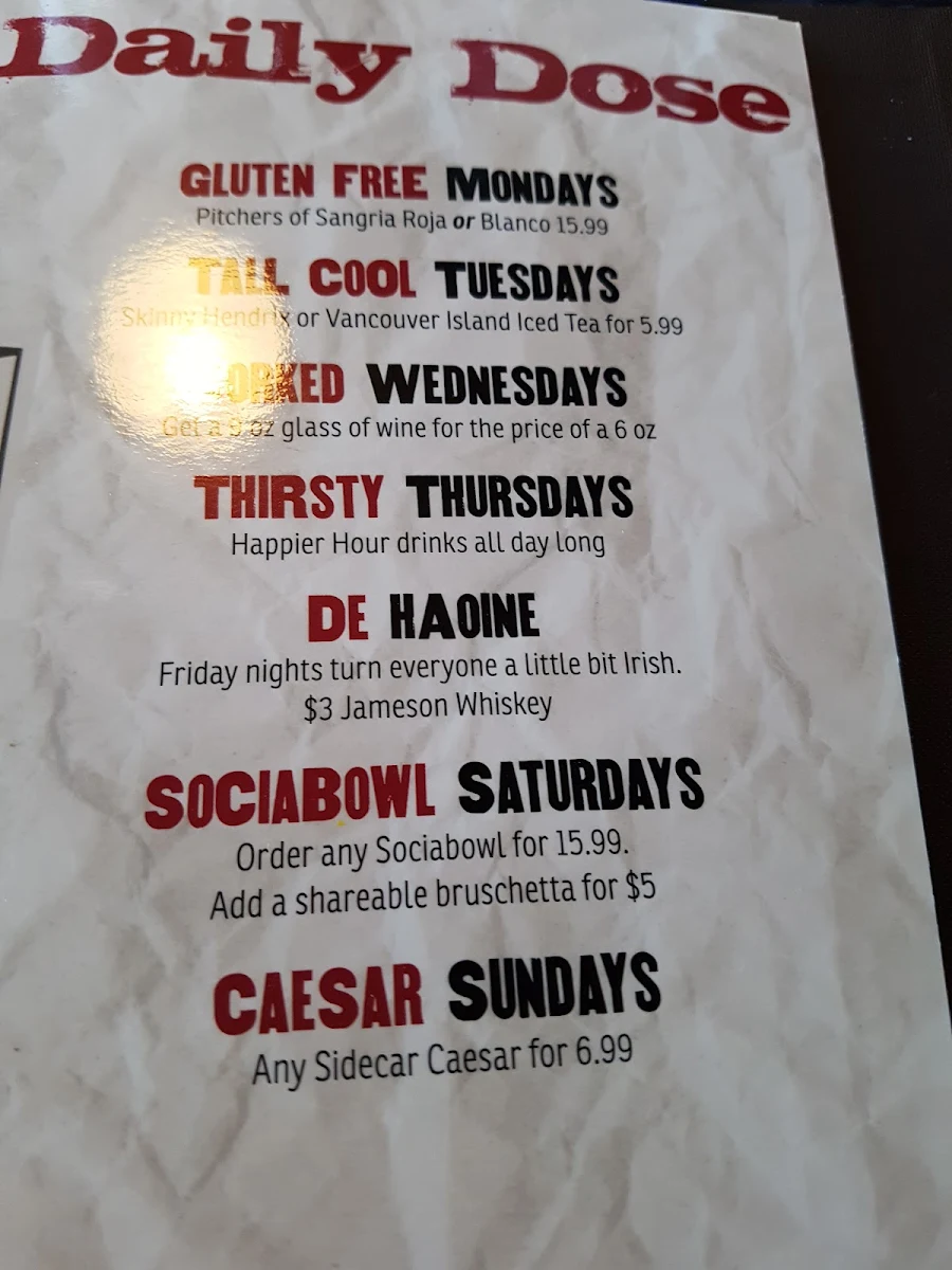 Menu, MR MIKES SteakhouseCasual
