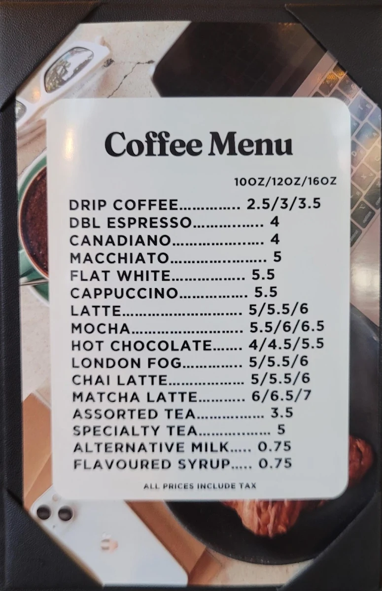 Menu, The Daily Grind Cafe & Bar