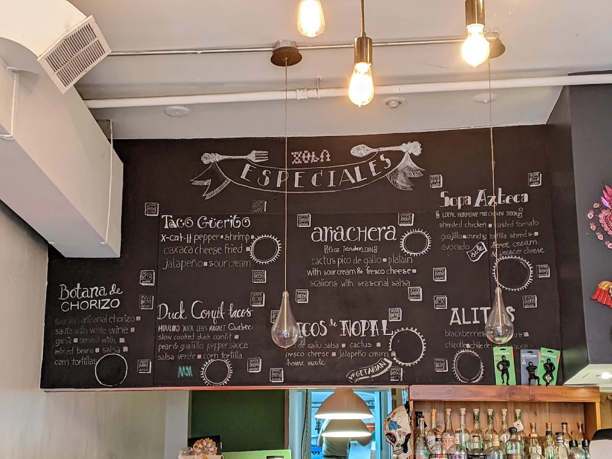 Menu, XOLA