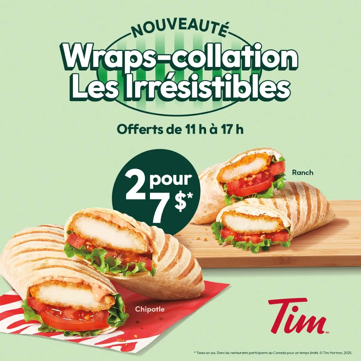 Menu, Tim Hortons