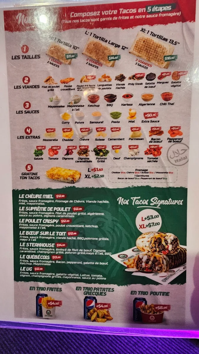 Menu, Restaurant L’Ours Gourmand