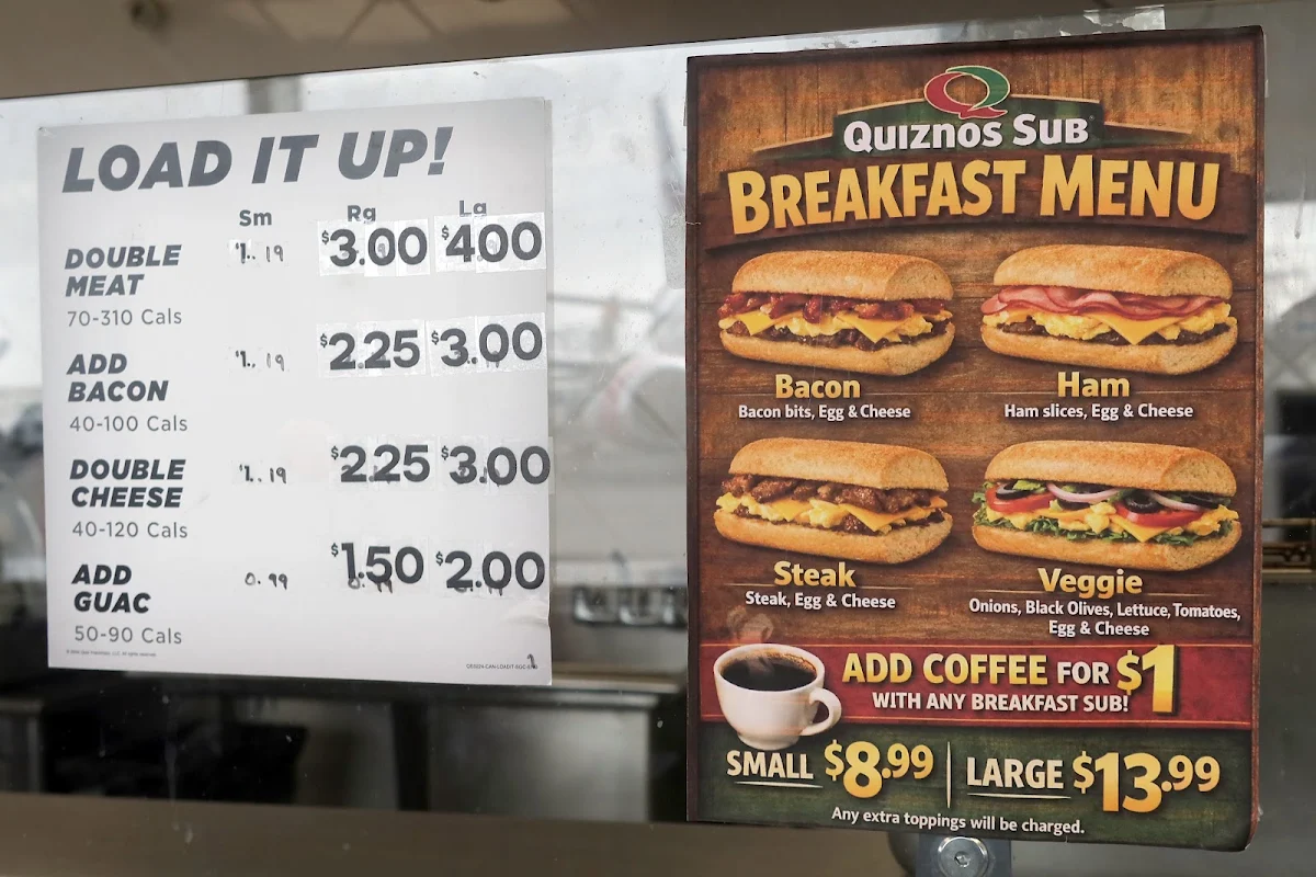 Menu, Quiznos