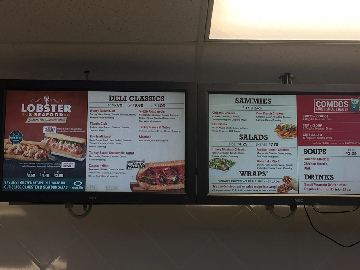 Menu, Quiznos